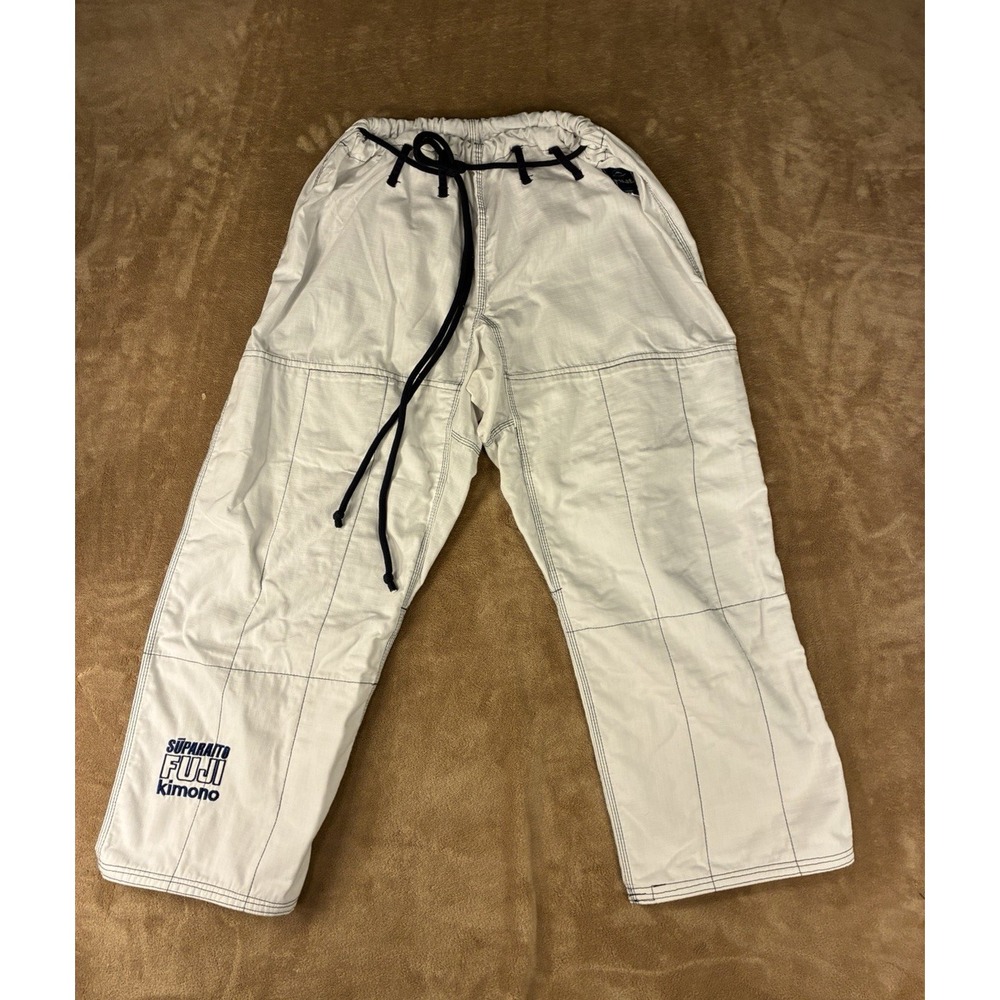 FUJI Martial Arts Kimono Pants White Size A5 Adjustable Waist Comfort Jiu Jitsu